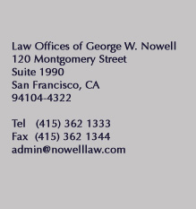 George W Nowell San Francisco office address