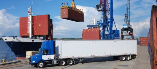 cargo ship and truck image